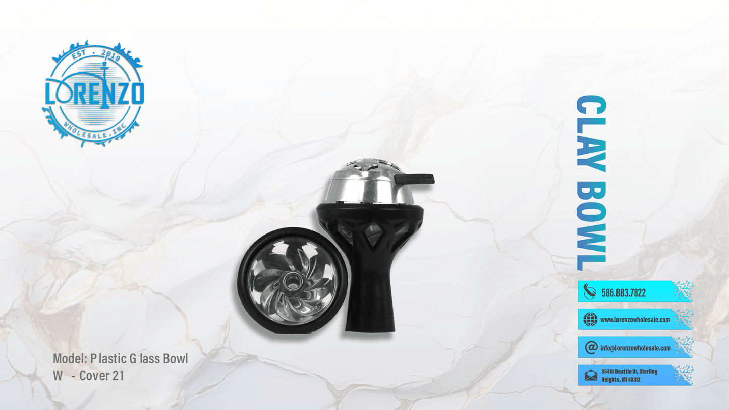 Plastic Glass Bowl W/ Cover 21