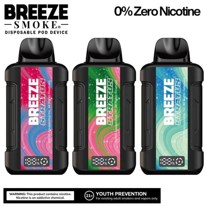 Breeze Stratus Disposable 0% Nic 15k Puffs 5ct/Display