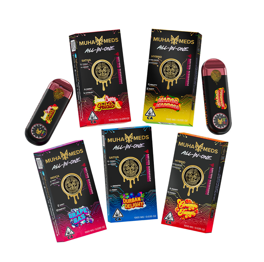 Muha Meds Disposable Device 3.5g 5CT Display Live Resin THC-P / Melted Diamond THC-A
