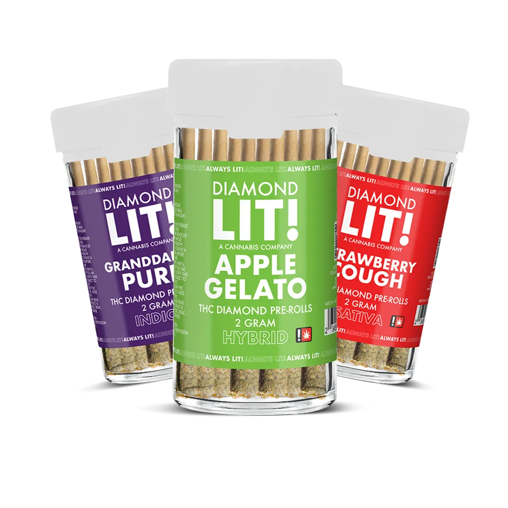 Diamond Lit THC-A Diamond Infused Pre-Rolls 2 Gram Pre Roll 10CT