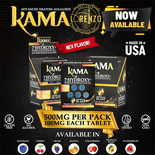 KAMA 7-Hydroxy + Pseudoingdoxyl 500MG 100mg Per Tablets 5ct (10ct Display)