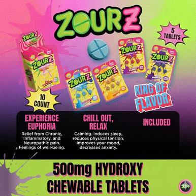 ZourZ 7-Hydroxy 5CT Chewable Tablets ( Display Of 10 / 500MG )